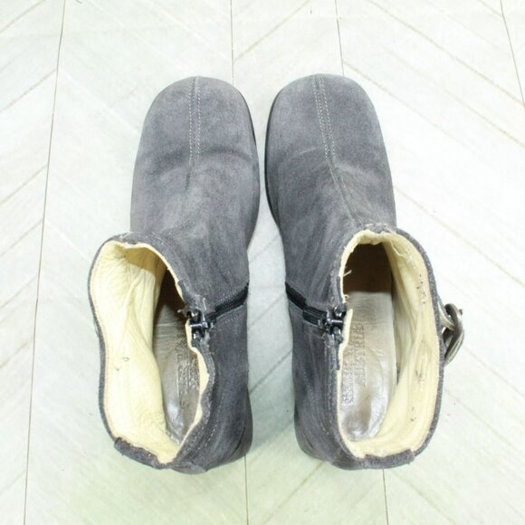 *Geier Wally Gray Suede Side Zip Casual Heeled Ankle Boots Size 11 Inches - Picture 7 of 9